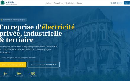 Site electricien MAH Elec www.mahelec.fr