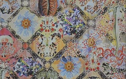papier peint panoramique baroque, motifs non r&eacute;p&eacute;titifs, cr&eacute;ation Jeanne Spehar, papier intiss&eacute;, atelier du Bal&egrave;ze Majest&eacute;