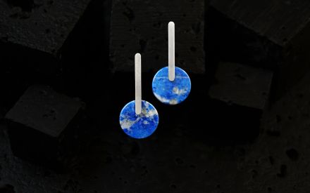 Boucles d'oreilles collection "Equilibre Minéral" - Argent 925 et lapis lazuli