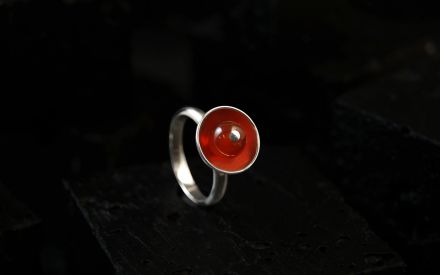 Bague "Reflet Minéral" Argent 925 et cornaline