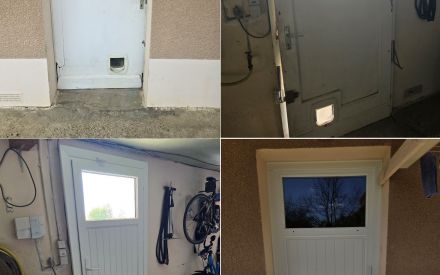 Remplacement porte de service avant après