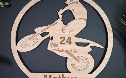 Plaque porte prénom motocross