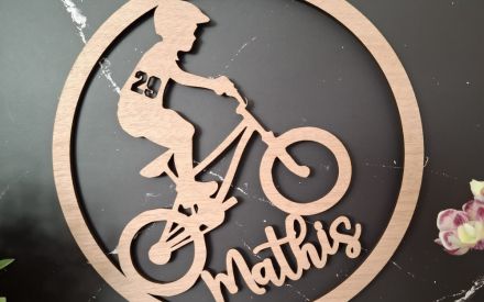 plaque porte prénom bmx