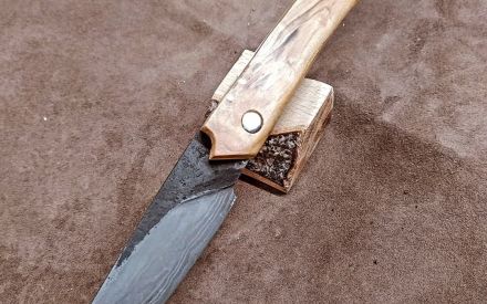 couteau pliant acier feuilleté maison