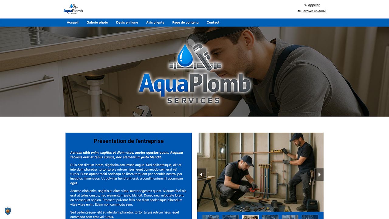 Exemple de vitrine professionnelle personnalisable