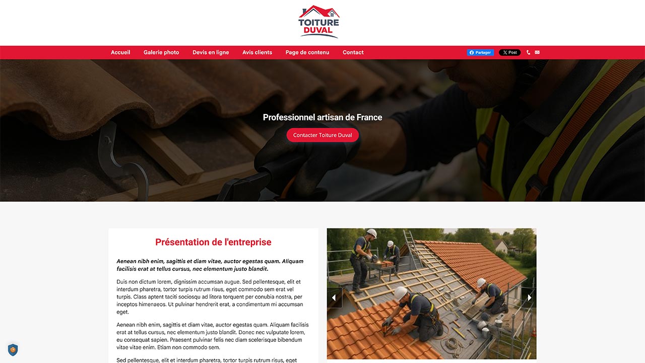 Modèle de vitrine artisan Premium La Fabrique des Artisans