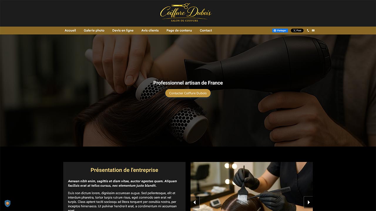Exemple de vitrine en ligne pour artisan