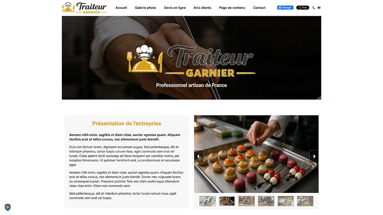 Vitrine professionnelle pour présenter une activité artisanale